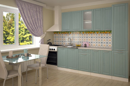 Кухня «РоялВуд Голубой Прованс - 9 (2200 мм)»