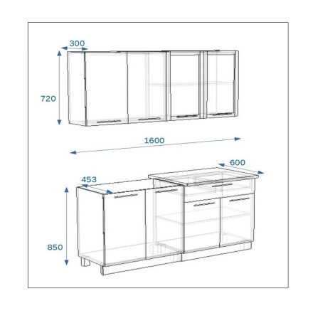 Кухня «Акация - 5 (1600 мм)»