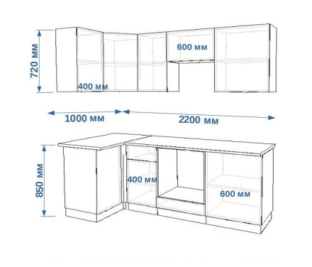 Кухня «Дуб сонома Тальк Лайн - 9 (1000х2200 мм)»
