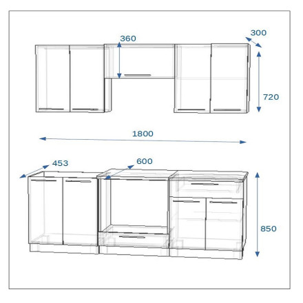 Кухня «Акация - 7а (1800 мм)»