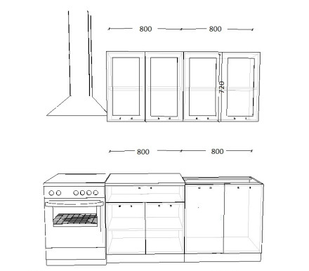 Кухня «Роялвуд Голубой Вегас - 13 (1600 мм)»