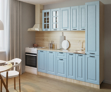 Кухня «Роялвуд Голубой Вегас - 16 (2200 мм)»