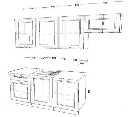 Кухня «Белый Вегас - 13 (2100 мм)»