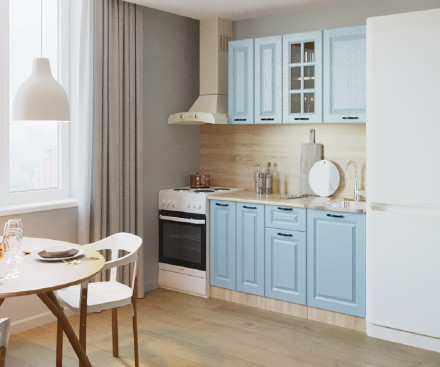 Кухня «Роялвуд Голубой Вегас - 2 (1500 мм)»