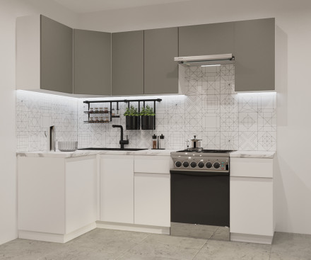 Кухня «Обсидиан Тальк Лайн - 34 (1200х2400 мм)»