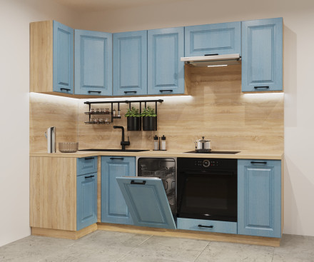 Кухня «Роялвуд Голубой Вегас - 21 (1000х2450 мм)»