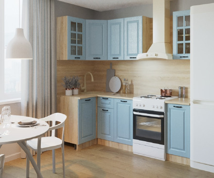 Кухня «Роялвуд Голубой Вегас - 3 (1000х1800 мм)»