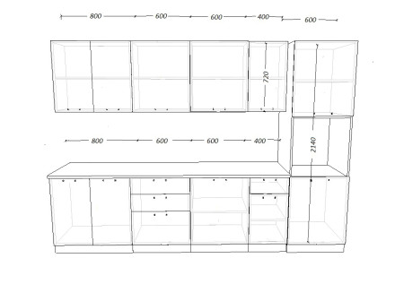 Кухня «Белый Вегас - 18 (3000 мм)»