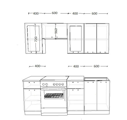 Кухня «Роялвуд Голубой Вегас - 7 (2000 мм)»