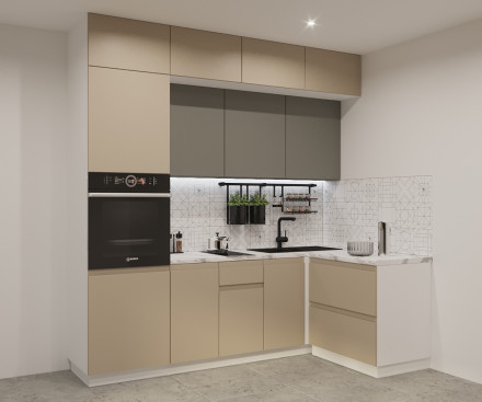 Кухня «Пикрит Обсидиан Лайн - 19 (2400х1400 мм)»