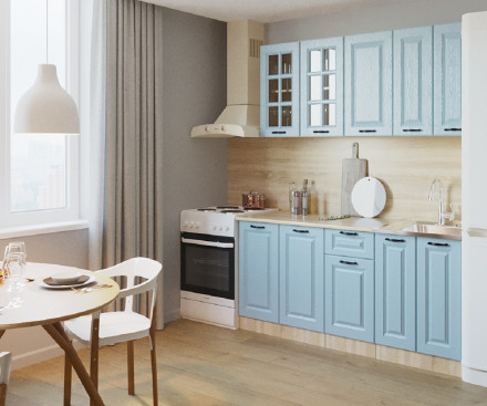 Кухня «Роялвуд Голубой Вегас - 8 (1800 мм)»