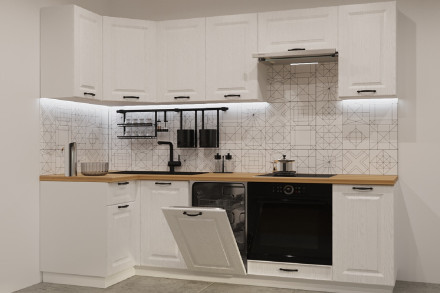 Кухня «Белый Вегас - 22 (1000х2450 мм)»