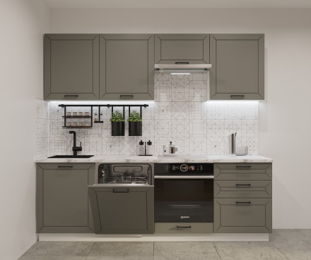 Кухня «Обсидиан Кристалл - 2 (2400 мм)»