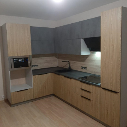 Кухня «Кухня Рустик соломенный Бетон темный»