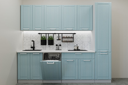 Кухня «РоялВуд Голубой Прованс - 16 (2250 мм)»