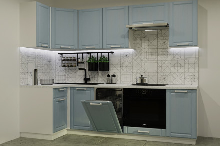 Кухня «РоялВуд Голубой Прованс - 17 (1000х2450 мм)»