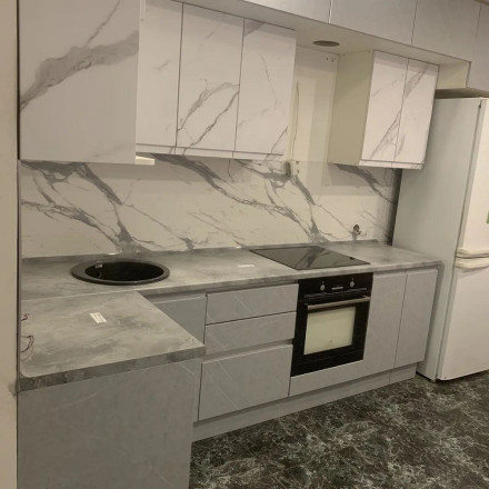 Кухня «Кухня Гранит Лава маус Мрамор натур арктик »