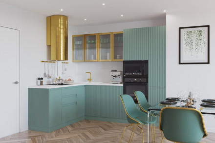 Кухня «Антискрэч болотный Вельвет 2000х2600»