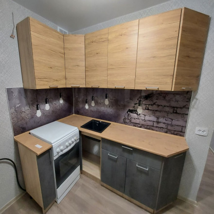 Кухня «Кухня Рустик натур Бетон темный Лофт»