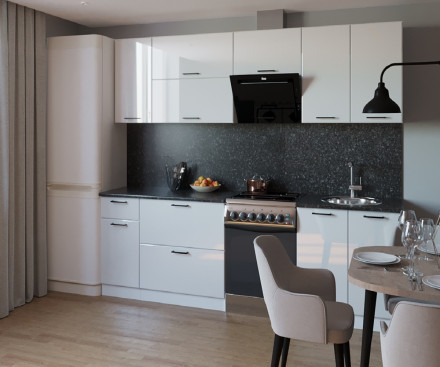 Кухня «Белый глянец - 14 (2600 мм)»