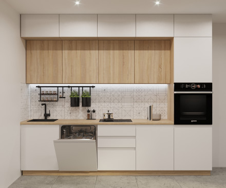 Кухня «Тальк Дуб сонома Лайн - 49 (3000 мм)»