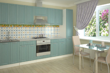 Кухня «РоялВуд Голубой Прованс - 13 (3000 мм)»