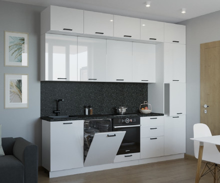 Кухня «Белый глянец - 17 (3000 мм)»