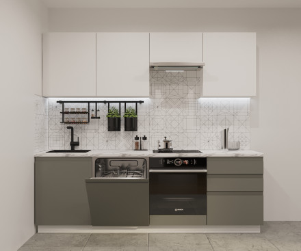 Кухня «Тальк Обсидиан Лайн - 39 (2400 мм)»