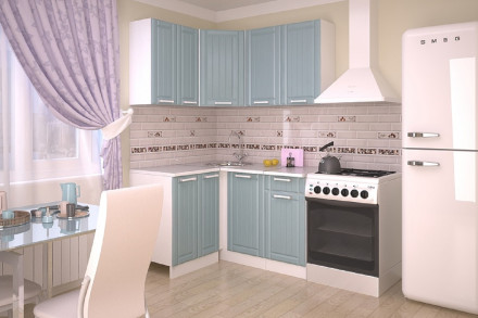 Кухня «РоялВуд Голубой Прованс - 3 (1200х1400 мм)»