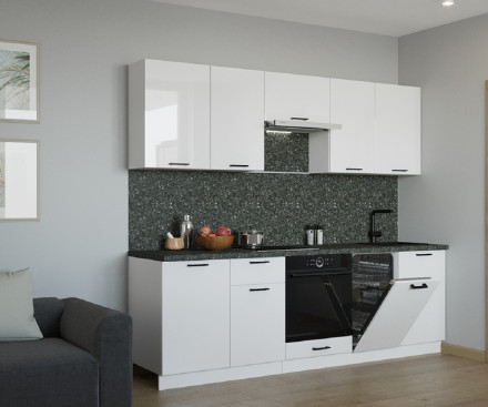 Кухня «Белый глянец - 19 (2450 мм)»