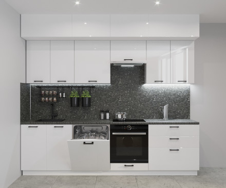 Кухня «Белый глянец - 22 (2800 мм)»