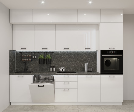 Кухня «Белый глянец - 23 (3000 мм)»