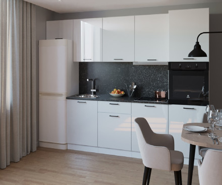 Кухня «Белый глянец - 7 (3000 мм)»