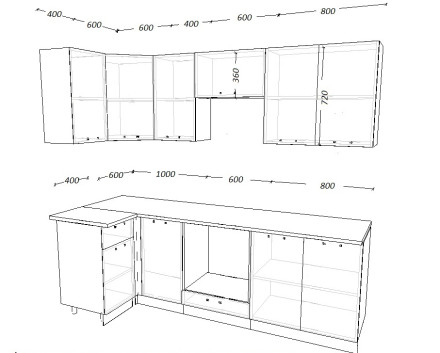 Кухня «Белый глянец - 8 (1000х2400 мм)»