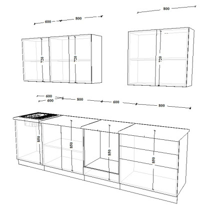 Кухня «ЛОФТ - 2 (2800 мм)»