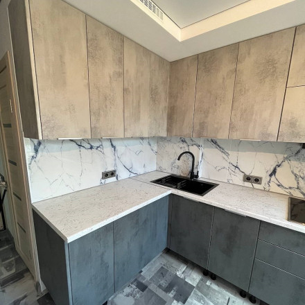 Кухня «Кухня Лофт Бетон светлый Бетон темный»