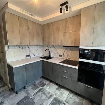 Кухня «Кухня Лофт Бетон светлый Бетон темный»