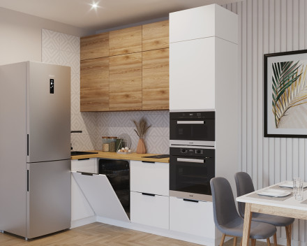 Кухня «Тальк Рустик соломенный - 7 (1000х2400 мм)»