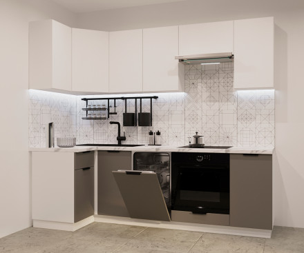 Кухня «Тальк Обсидиан - 12 (1000х2450 мм) »